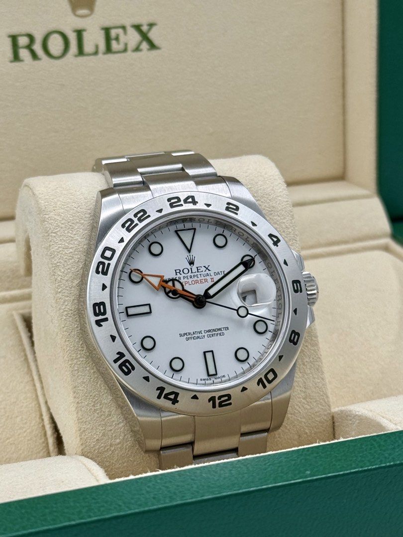 2016 Rolex Explorer 2 Polar Ref. 216570 (Category: Luxury Watches) located in Las Pinas. Submitted by j_mcd (Listing ID 1461600708, Image 3). Description: Rolex Explorer 2 “Polar” Ref. 216570 Dated 2016 Mint Condition Complete/Full Set Price: 598,000 Trades Accepted Open for Authentication.