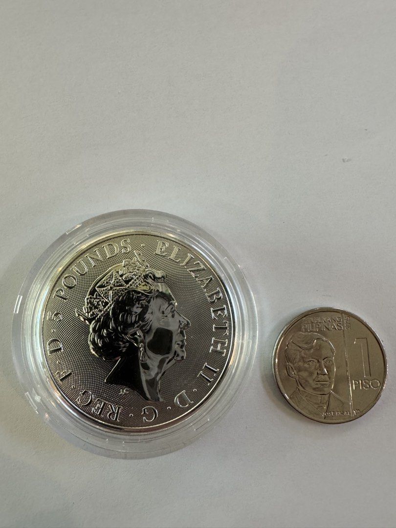 2 oz Silver Bullion (99.99% Fine Silver) (Category: Currency) located in Taguig. Submitted by manila_treasures (Listing ID 1461572536, Image 3). Description: The Royal Tudor Beast Series 2022 - The Lion of England 2oz Silver Bullion Coin Fine Silver (99.99%) Year 2022 Royal Mint , United Kingdom.