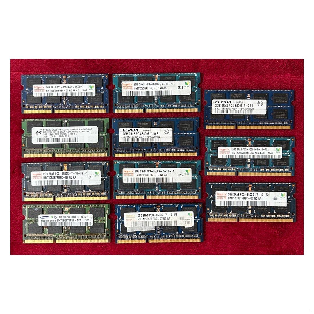 2GB DDR3 8500S Laptop RAM (Category: Computer Parts) located in Pasig City. Submitted by califinestcollectibles (Listing ID 1461626819, Image 3). Description: 2GB DDR3 8500S Laptop RAM EL#424 11pcs on hand - 180 each 2GB 8500S Unit only Actual and detailed picture posted Original/Authentic From USA Pick up at one oasis condominium ortigas extension pasig city Or Delivery via Lalamove ,Lbc Cod/Cop Jnt (Payment first basis) THANKYOU.