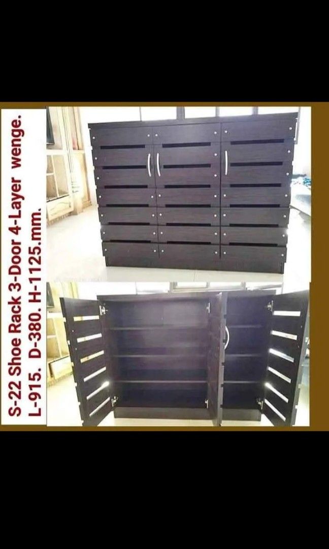 3 DOORS SHOE RACK CABINET (Category: Shelves, Cabinets & Racks) located in Manila. Submitted by maricel_10dorado (Listing ID 1461724140, Image 2). Description: Brand new item On hand stock Free assembly Ready to deliver Accept Bulk orders Cash on delivery Pm for past transaction 639649452374.
