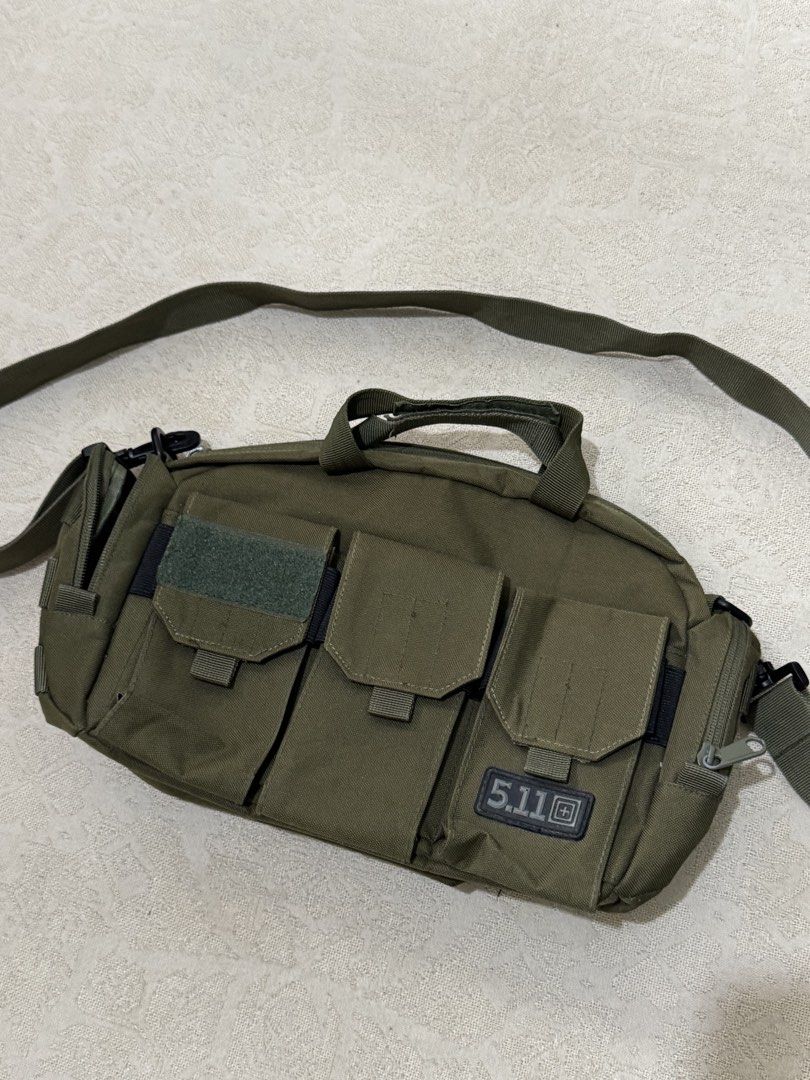 5.11 Tactical Sling bag (Category: Sling Bags) located in Angeles City. Submitted by luigisells (Listing ID 1461750402, Image 2). Description: Very Good Condition Issue/s: no zipper on 1 compartment. see 5th pic MOP: Gcash or Bank Transfer Courier: J&t Express.