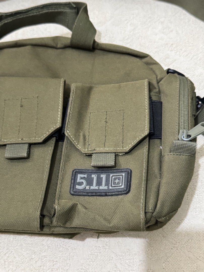 5.11 Tactical Sling bag (Category: Sling Bags) located in Angeles City. Submitted by luigisells (Listing ID 1461750402, Image 3). Description: Very Good Condition Issue/s: no zipper on 1 compartment. see 5th pic MOP: Gcash or Bank Transfer Courier: J&t Express.