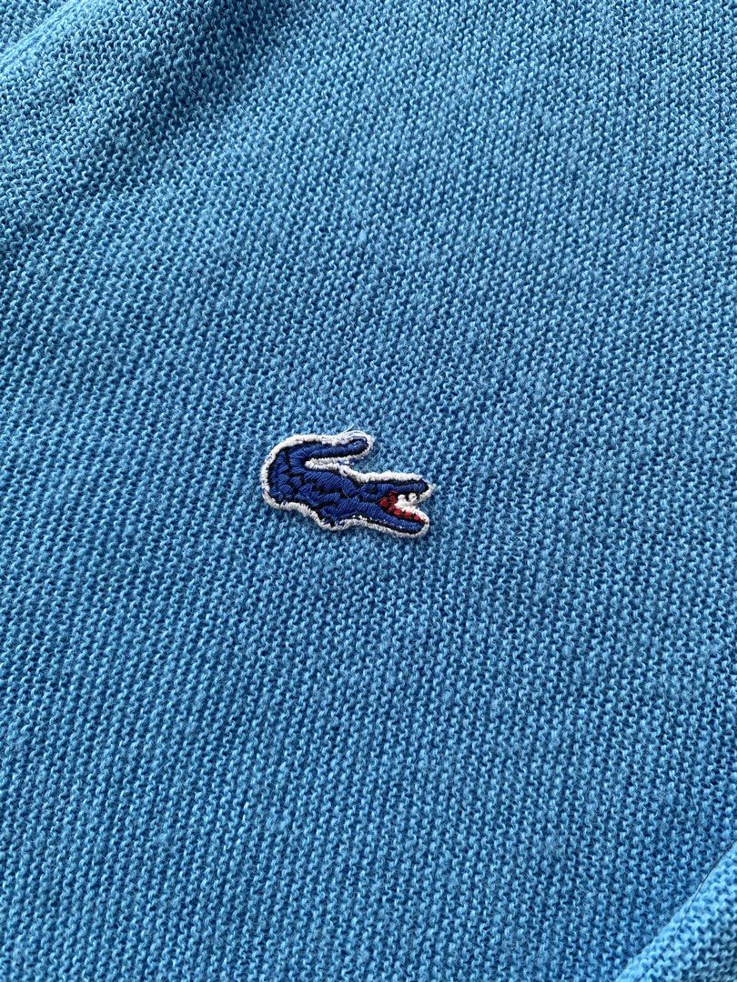 70s Lacoste by Izod Cardigan (Category: Luxury Apparel) located in Taguig. Submitted by offther4ck (Listing ID 1461651788, Image 3). Description: - Made in USA - Size Large on tag - Complete Tags - Issue: see provided pictures - Width: 22 inches - Length: 26.5 inches.