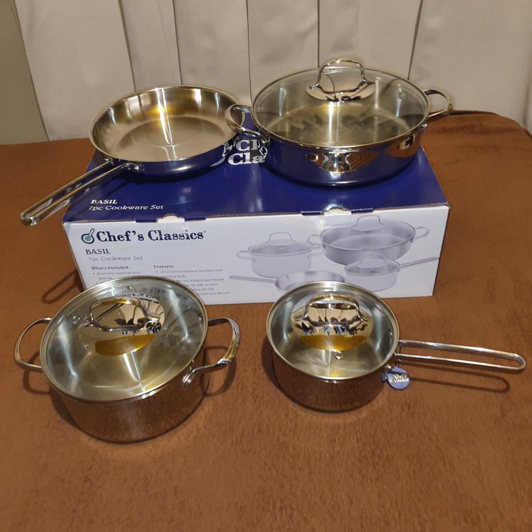 7pcs chef's classics basil cookware set (Category: Craft Supplies & Tools) located in Pasig City. Submitted by last_price_posted (Listing ID 1461698702, Image 3). Description: .