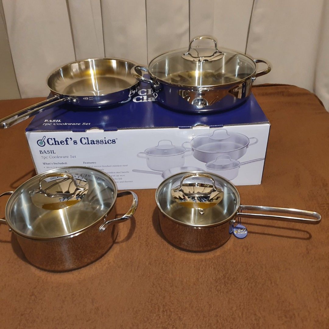 7pcs chef's classics basil cookware set (Category: Craft Supplies & Tools) located in Pasig City. Submitted by last_price_posted (Listing ID 1461698702, Image 2). Description: .