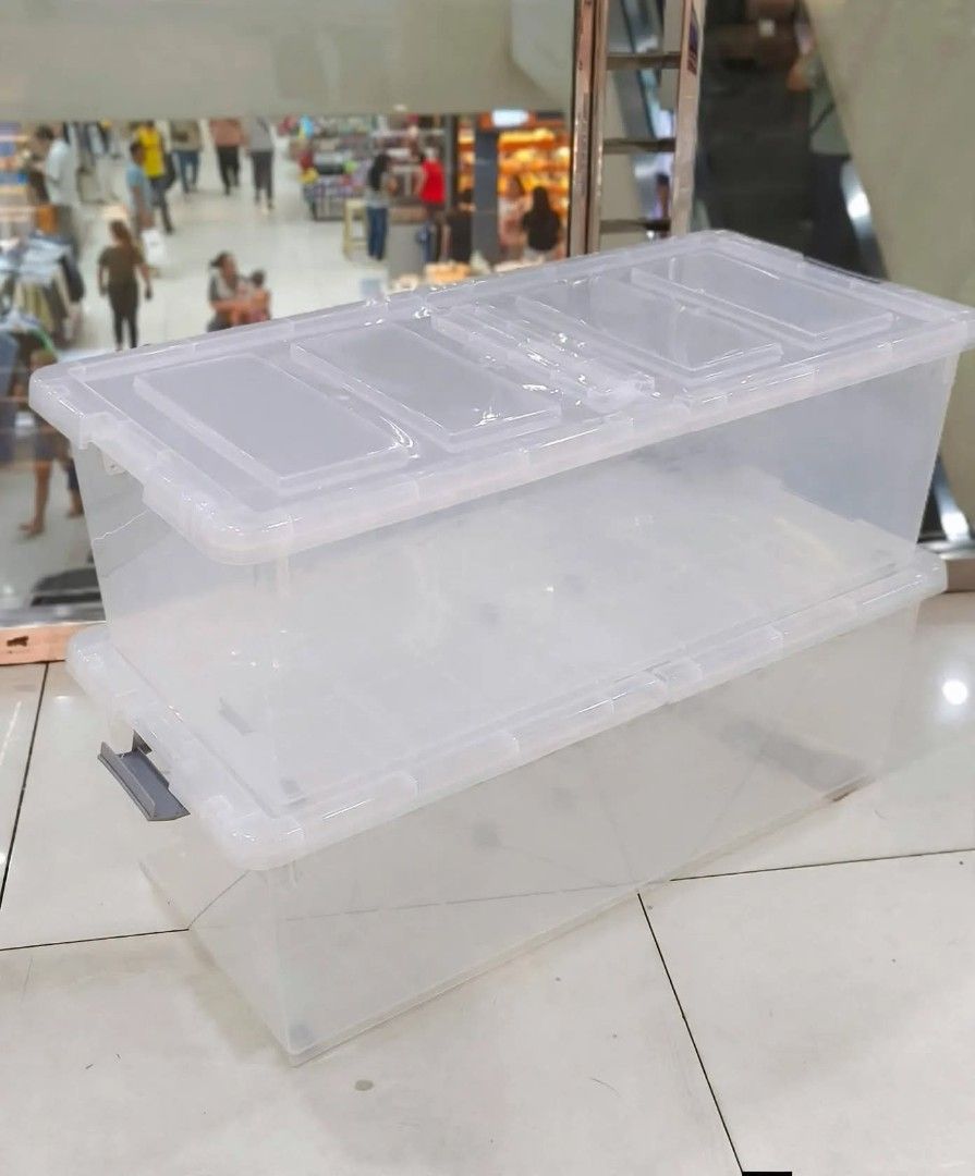 80L transparent underbed storage organizer (Category: Storage Boxes & Baskets) located in Manila. Submitted by lyfrancois14 (Listing ID 1461588294, Image 1). Description: .