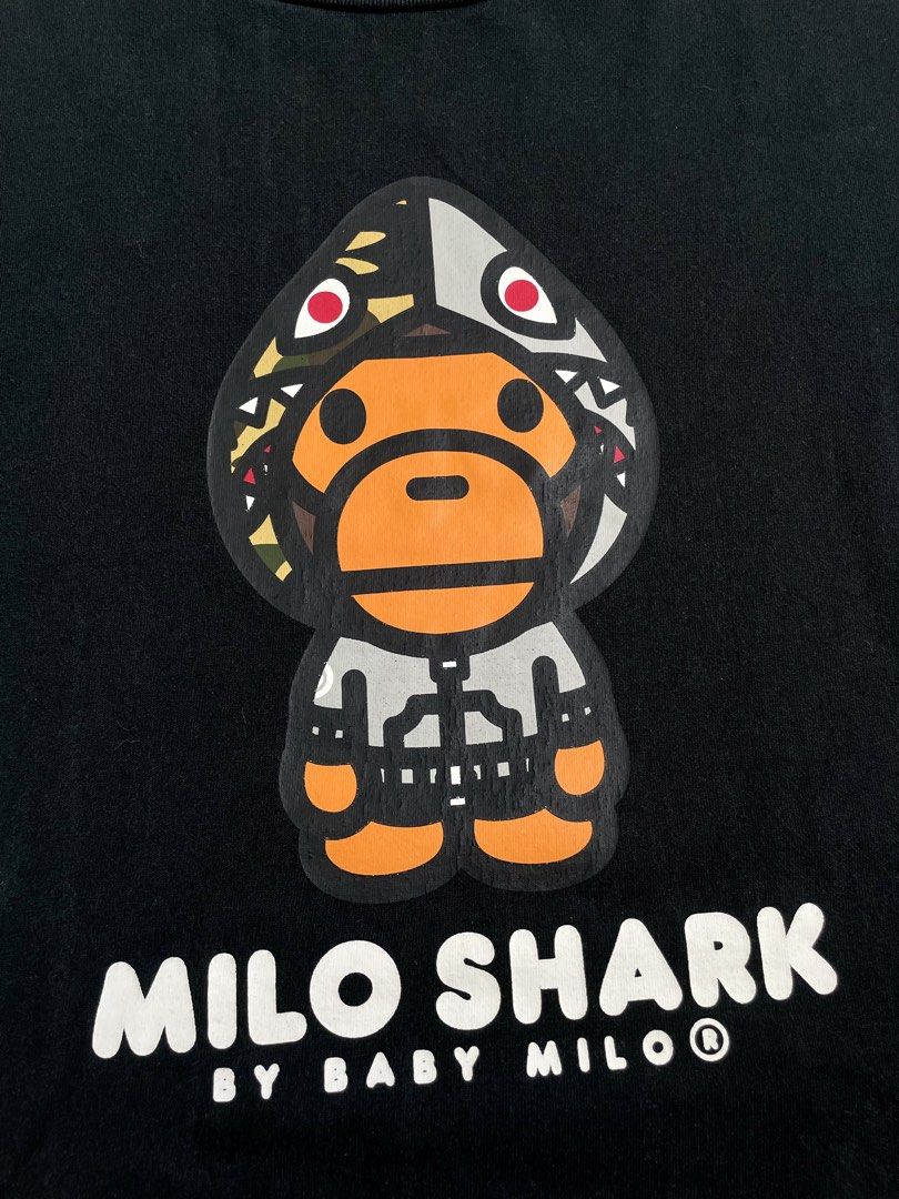 A Bathing Ape Baby Milo Tee (Category: Tshirts & Polo Shirts ) located in Imus. Submitted by streetgrails.ph (Listing ID 1461613415, Image 2). Description: BAPE BABY MILO TEE 22 x 28 ( size large on tag ) in good condition 8.5/10 color rate issue: hairline & 2 pinholes in left arm imus cavite loc! 📍 courier/mode of delivery: j&t or lalamove mode of payment: payment first thru gcash only! 📌 no return/refund! 📌 can send proof of legitimacy!.
