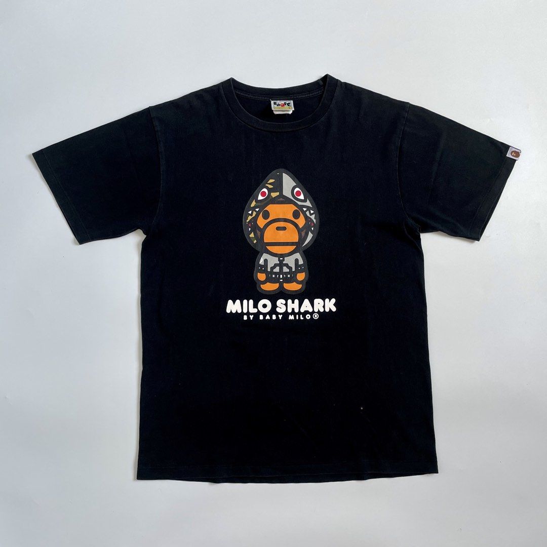 A Bathing Ape Baby Milo Tee (Category: Tshirts & Polo Shirts ) located in Imus. Submitted by streetgrails.ph (Listing ID 1461613415, Image 1). Description: BAPE BABY MILO TEE 22 x 28 ( size large on tag ) in good condition 8.5/10 color rate issue: hairline & 2 pinholes in left arm imus cavite loc! 📍 courier/mode of delivery: j&t or lalamove mode of payment: payment first thru gcash only! 📌 no return/refund! 📌 can send proof of legitimacy!.