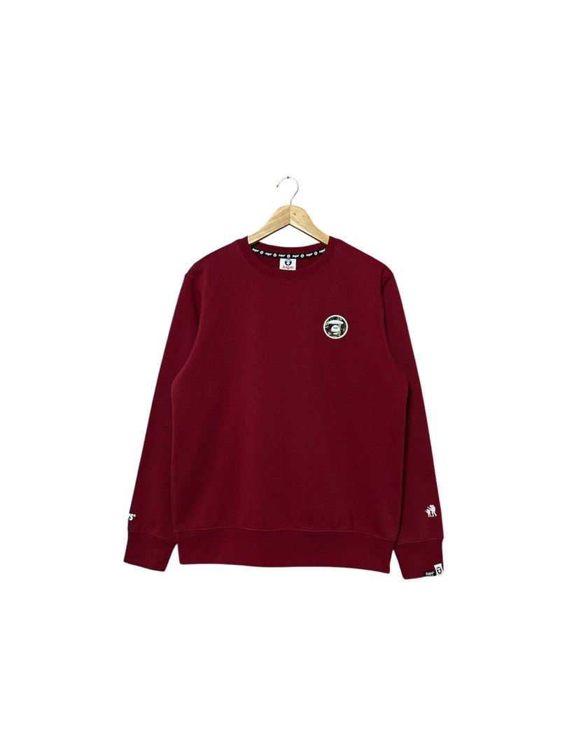 Aape Crewneck ‘Maroon’ (Category: Coats, Jackets and Outerwear) located in Cavite. Submitted by gnthrift (Listing ID 1461576559, Image 1). Description: Aape Crewneck ‘Maroon’ Size: L on tag Dimes: 21.5x27 Color rate: 9.8/10 Complete tags Good as new condition. Panalo ka dito!! Parang bumili sa mall 💯 Mine 1,000 + SF Location: Indang, Cavite MOP: Gcash Courier: J&T Express.