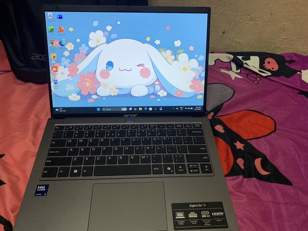 Acer Aspire Go 14 (Category: Other Gadgets) located in Bulacan. Submitted by sherina_o (Listing ID 1461779675, Image 3). Description: Acer Aspire Go 14 - 1 Month Old | Like New | ₱25,000 Selling my Acer Aspire Go 14. Bought August 2026 Price: ₱25,000 [Slightly negotiable] SRP: ₱33,000 Reason for selling: [need cash] Specs: Processor: [Intel core ultra 5] RAM: [8GB DDR5] Storage: [512GB SSD] Display: 14" FHD IPS Battery: Still 100% health OS: Wind