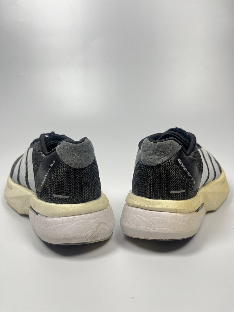 Adidas Boston 13 Core Black / Cloud White (Category: Sneakers) located in Cavite. Submitted by chevpthrillaah (Listing ID 1461684931, Image 3). Description: Perfect for Race Day Shoe. Sz 6.5 US Mens 24.5cm Authentic Used but still in great condition Pair only .