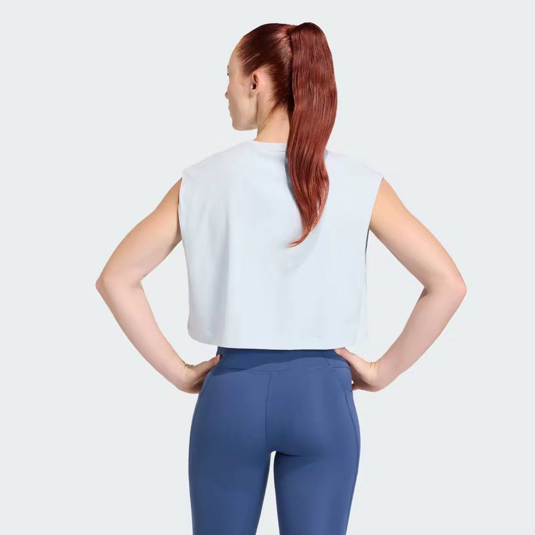 Adidas Running Crop Top (Category: Activewear) located in Caloocan City. Submitted by jayneejeonsmiling (Listing ID 1461634621, Image 2). Description: Brand new with tags Srp 1,300 Cotton Loose fit Powder blue.