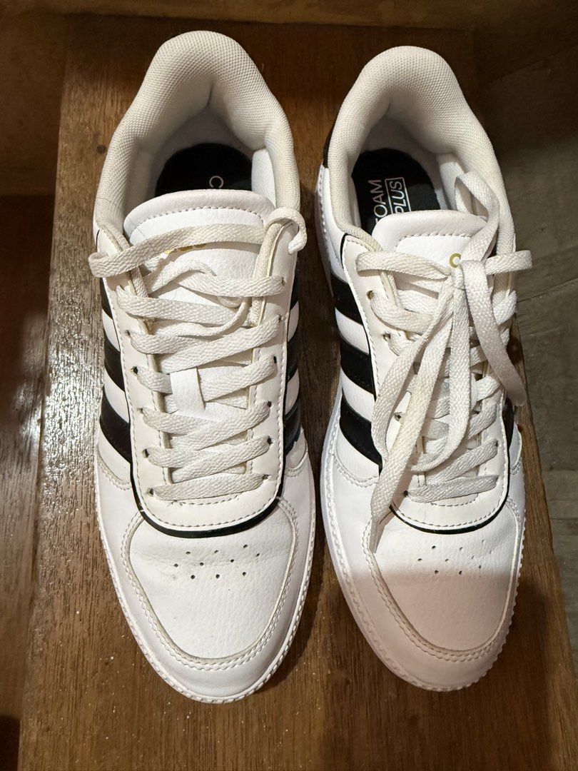 Adidas White Black Sneakers (Category: Sneakers) located in Manila. Submitted by wellloved_by_k (Listing ID 1461686928, Image 2). Description: - Classic white Adidas Breaknet sleek sneakers - Iconic black stripes - Secure lace-up closure - Comfortable for everyday wear - Size: 38 EU (6 1/2 US) - Includes original box.