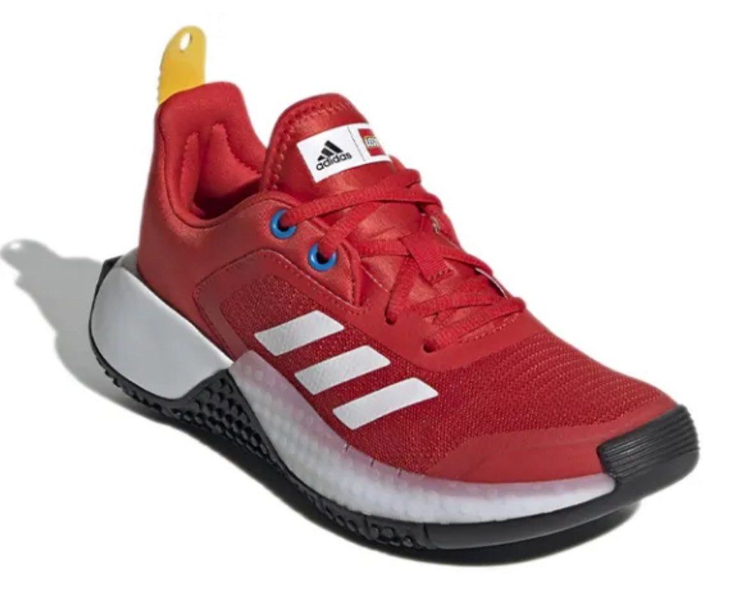 Adidas X LEGO Shoes (Category: Babies & Kids Fashion) located in Paranaque City. Submitted by nurseviiij60533 (Listing ID 1461619762, Image 3). Description: ADIDAS x LEGO shoes Brick inspired by Adidas Color:Red / White / Yellow bricks Size: US: 10 1/2 / UK 10K / 16.6 cm Very good overall used condition, just needs a little cleaning. Comes with original Adidas x Lego box.
