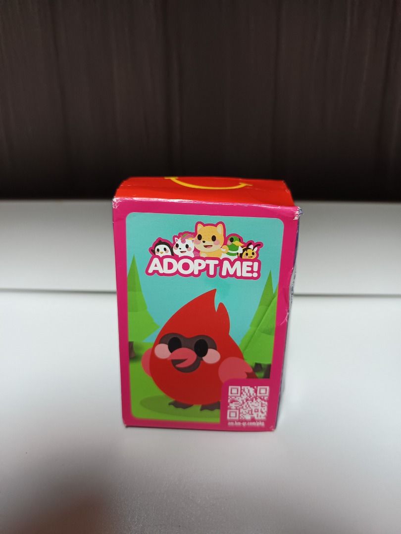 Adopt Me McDonald's Collectibles (Category: Designer & Blind Box Toys) located in Baguio. Submitted by cracklin.aniue26 (Listing ID 1461724593, Image 2). Description: - McDonald's Happy Meal Blind Box - Fun collectible toy - Perfect for 'Adopt Me!' game fans and kids - damaged box only Available: ✅Chipmunk ✅Penguin ✅Red cardinal Individual price: Php 80 each Take all for 💎Php 200.00💎 Location : Baguio City SF c/o buyer Pm for more details and i