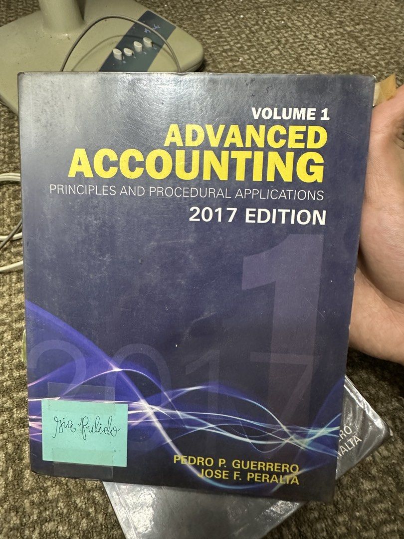 Advanced Accounting Vol 1 & 2 by Guerrero & Peralta (2017) (Category: Textbooks) located in Antipolo. Submitted by louismanalo (Listing ID 1461690959, Image 1). Description: - Advanced Accounting Volume 1 & Volume 2 - 2017 Edition by Pedro P. Guerrero and Jose F. Peralta - Covers Principles and Procedural Applications - Perfect for accounting students - Volumes 1-2 - originally bought at national bookstore - 100 each .