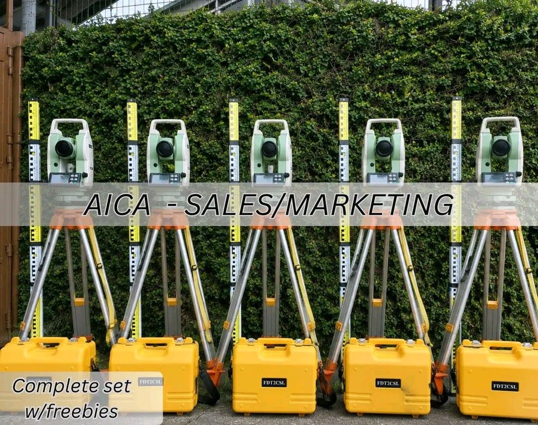 AICA Total Station Survey Equipment Complete Set (Category: Construction Tools & Equipment) located in Caloocan City. Submitted by aicadc (Listing ID 1461574067, Image 2). Description: 📢 BRAND-NEW THEODOLITE📢 Get a complete, calibrated, and ready-to-use set perfect for your surveying needs! ✅ INCLUSIONS: ✔ Calibrated ✔ FREE Training & Certificates ✔ 1-Year Warranty + Membership Rewards ✔ Complete Set with FREEBIES 🎁 FREEBIES: 📌 Stadia Rod 📌 