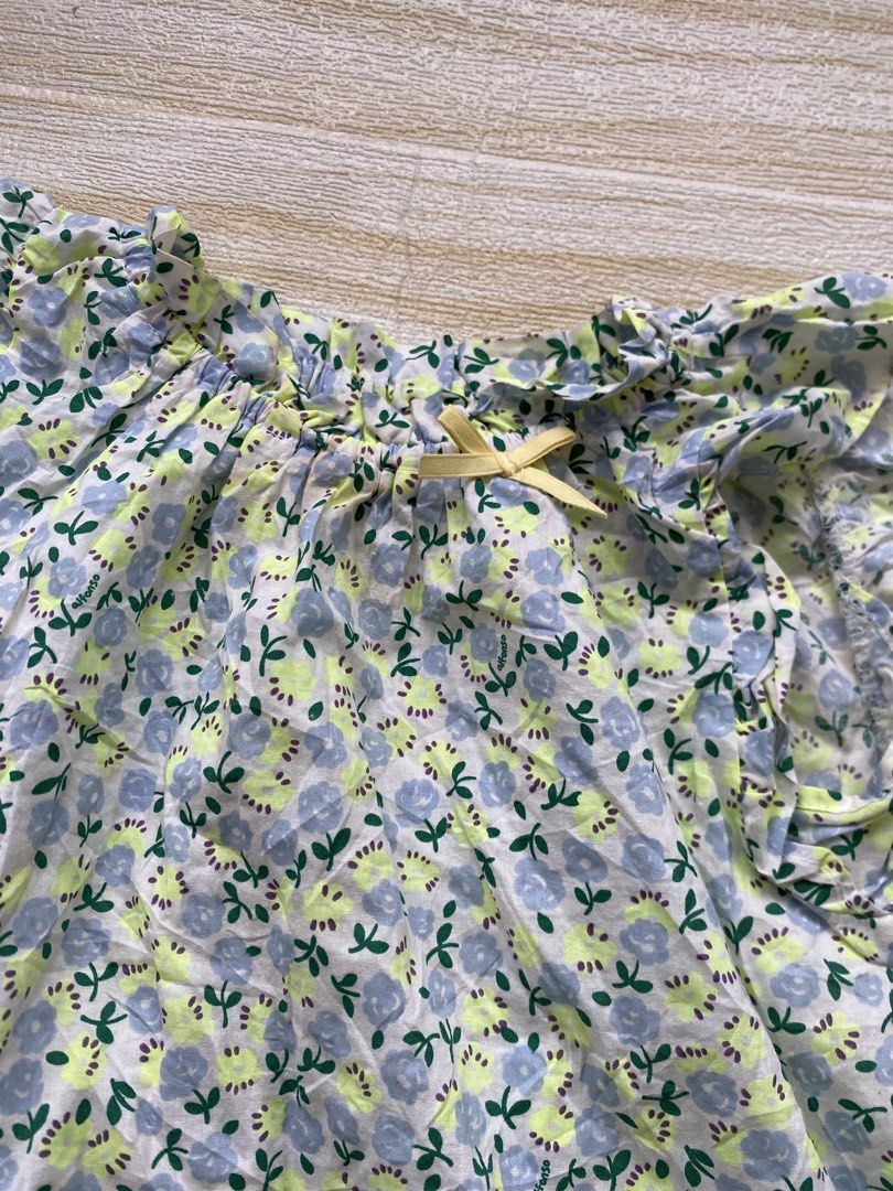 Alfonso charming dress (Category: Babies & Kids Fashion) located in Cebu City. Submitted by yjainani (Listing ID 1461651646, Image 2). Description: charming dress featuring a blue and yellow floral print with a delicate yellow bow at the neckline best fit 18-24m.