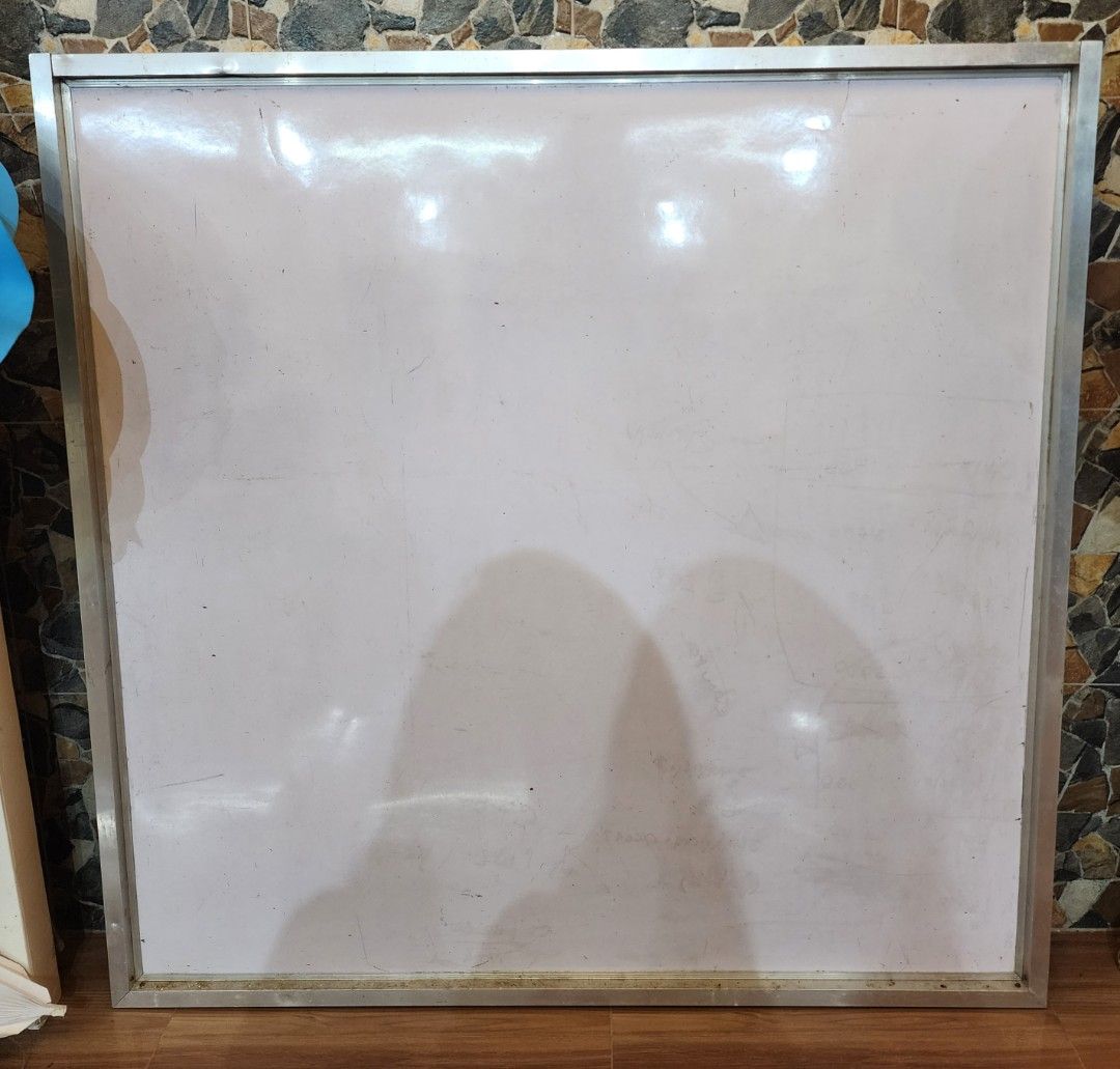 Aluminum Framed Whiteboard (Category: Office Furniture & Fixtures) located in Manila. Submitted by grace_san48 (Listing ID 1461771106, Image 1). Description: - Large whiteboard with durable aluminum frame. - Back of the board has some wear and tear. - Perfect for office or home use. - Ready for its next owner!.