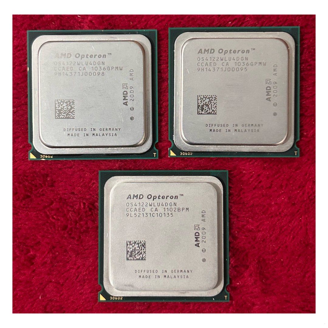 AMD Opteron Processor 4122 (Category: Desktops) located in Pasig City. Submitted by califinestcollectibles (Listing ID 1461647731, Image 3). Description: AMD Opteron Processor 4122 EL#396 3 pcs On Hand 495 each 4122 Series AMD 2009 Diffused in Germany Actual and detailed picture posted Original/Authentic From USA Pick up at one oasis condominium ortigas extension paid city Or Delivery via Lalamove ,Lbc Cod/Cop Jnt (Payment first basis) THANKYOU.