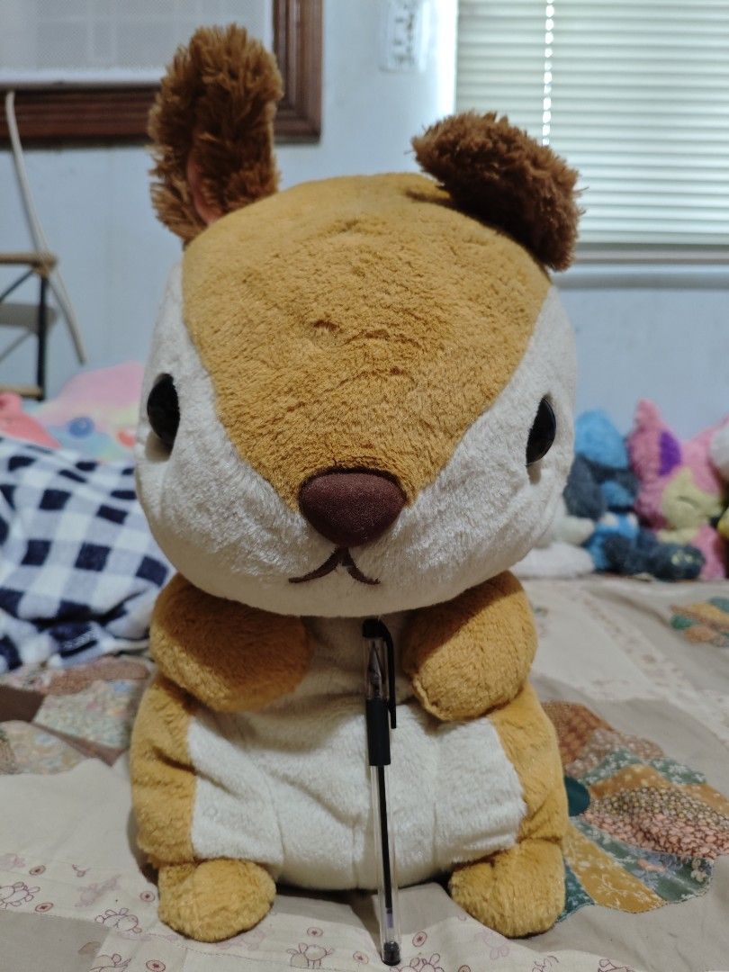 Amuse Squirrel Jumbo Plushie, Stuffed Plush Toy (Category: Plushies & Soft Toys) located in Lapu Lapu. Submitted by plurffle (Listing ID 1461641106, Image 2). Description: PLEASE READ DESCRIPTION AND DELIVERY DETAILS BEFORE MAKING OFFER "Korisu no Dongurin" 🐿️🥜 Dongurin Been only kept as decoration. What you see is what you get, no flaws. Very cute, huggable, and bulky! Brand/Etiketa: Amuse Measurement: Approximately 40 cm tall RFS: Declutterin