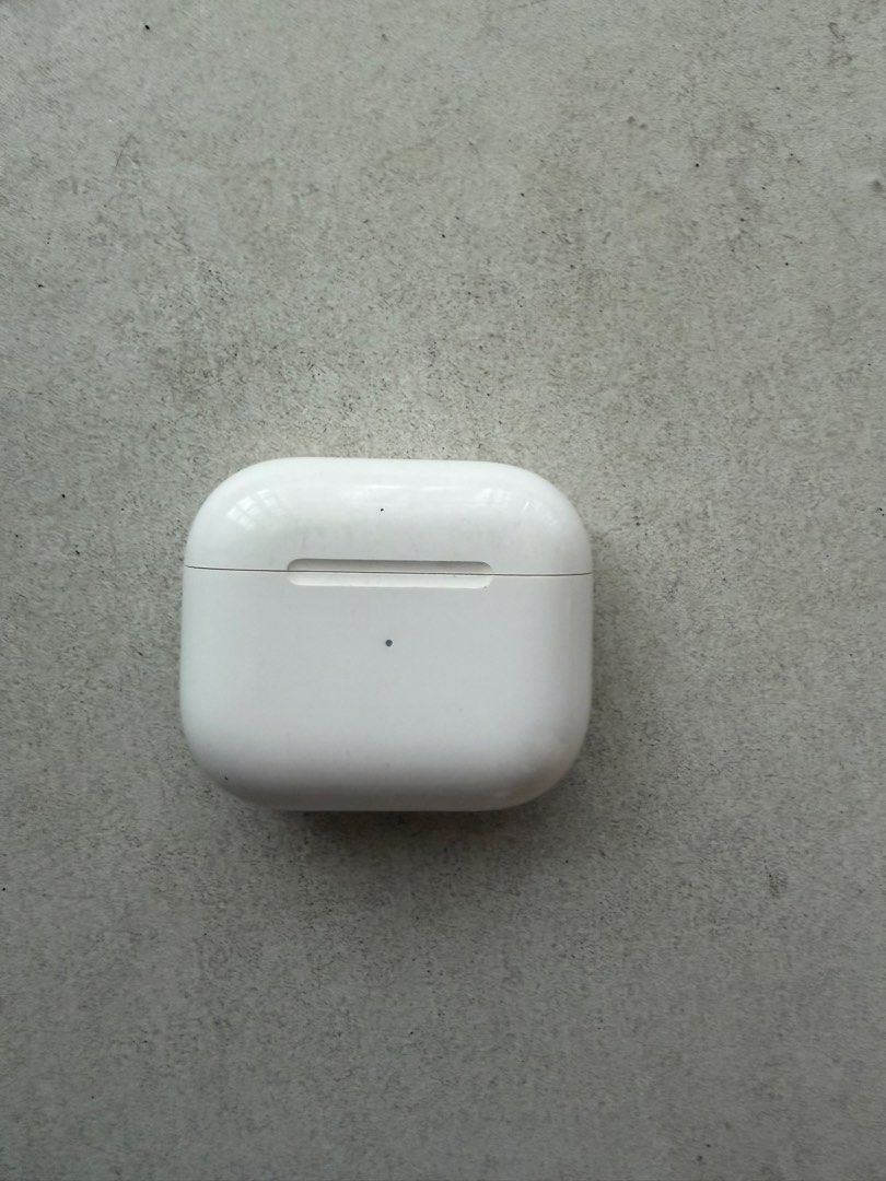 Apple AirPods (3rd generation) (Category: Earphones) located in Manila. Submitted by babycherub (Listing ID 1461718282, Image 1). Description: - Apple AirPods (3rd Generation) - Not inclusive of box (Lost it and cant find it anymore) - Color: White - Includes both AirPods and the charging case - Still in good working condition - Price slightly negotiable - Payment first before shipping or I can also do meet up (within Rizal, Pasig, BGC, Makati ar