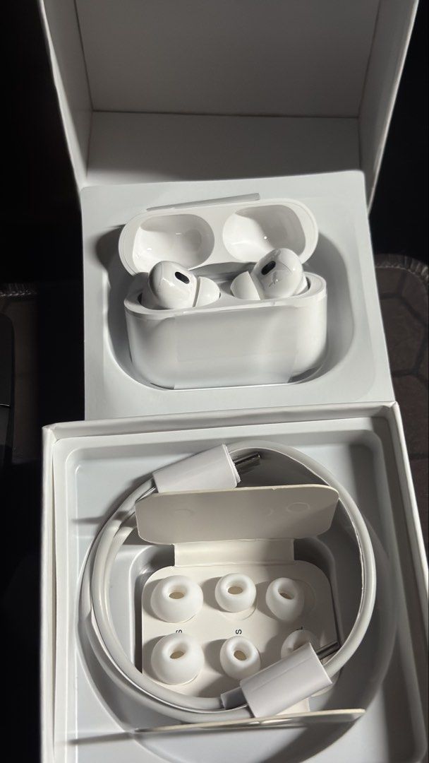 Apple AirPods Pro (2nd generation) (Category: Earphones) located in Manila. Submitted by jack_deals (Listing ID 1461697359, Image 3). Description: - Brand New & Sealed Apple AirPods Pro (2nd Generation) - Includes Charging Case - USB-C to Lightning Cable Included - Extra Ear Tips for a Perfect Fit - Superior Sound Quality - Advanced Noise Cancellation.