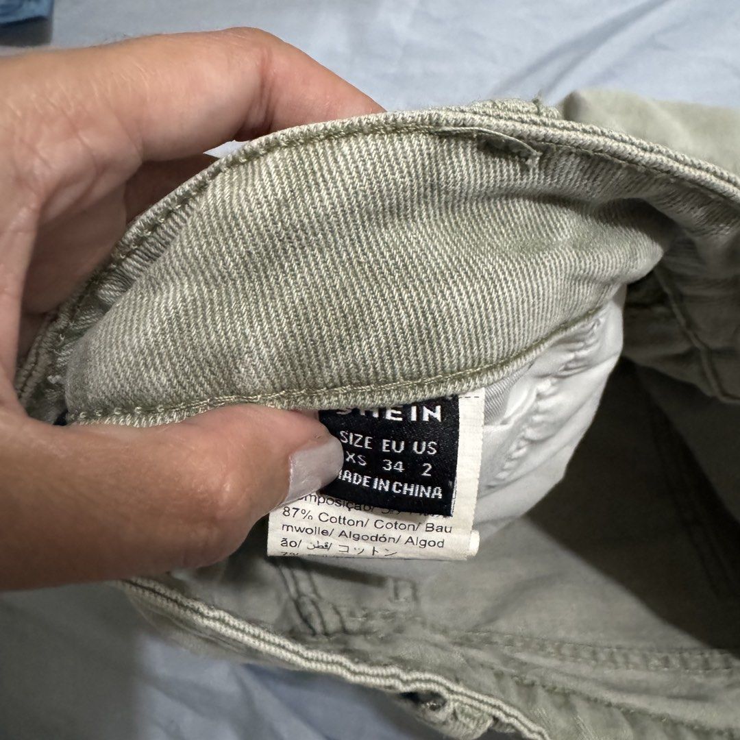 Army Green Denim Skort (Category: Skirts) located in Cagayan de Oro. Submitted by kheyx (Listing ID 1461606975, Image 3). Description: 23-24 - Closure: Button and zip - Pockets: Two front, two back - Fabric: 87% cotton.
