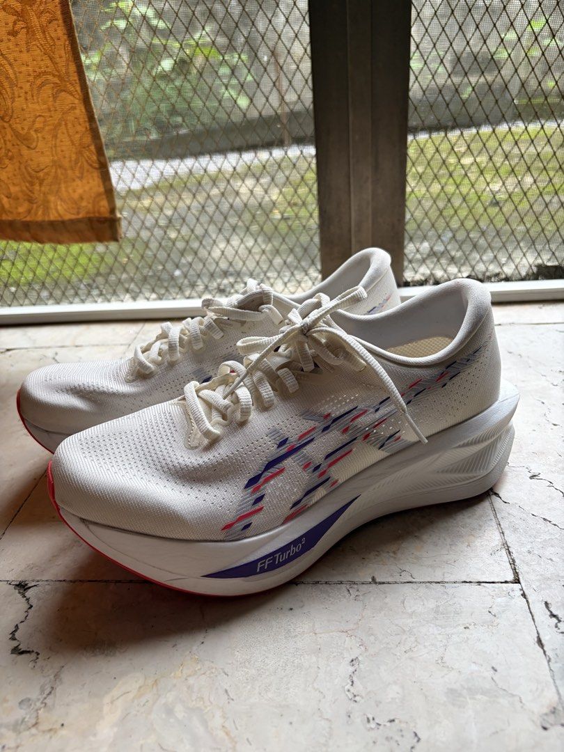 ASICS Sonicblast (Category: Sneakers) located in Quezon City. Submitted by samanthanvt (Listing ID 1461645519, Image 1). Description: FOR SALE: ASICS Sonicblast • Size: US 9 Women (see last pic for more details) • Used for approximately 84 km • Clean and in good condition • No defects • No original box or receipt • Helped me achieve my sub-30 5K PR • Selling because I realized the shoe is not the right fit for me • Great for runners looking for a