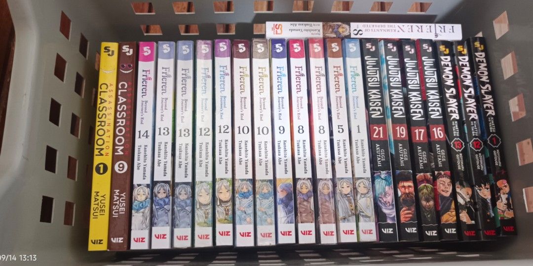 Assorted Mangas For Sale (Category: Storybooks) located in Puerto Princesa. Submitted by liveburn.4277 (Listing ID 1461603833, Image 2). Description: Selling my extra copies of Frieren Beyond Journey's End, Jujutsu Kaisen, Demon Slayer, and Assassination Classroom ‼️ For sale ‼️ 📌 Frieren Beyond Journey's End Volume 1,5,8,9,10,12,13,14 Jujutsu Kaisen Volume 16,17,19,21 Demon Slayer Volume 1,12,12 Assassination Classroom Volume 1,9 📌 250-200 eac