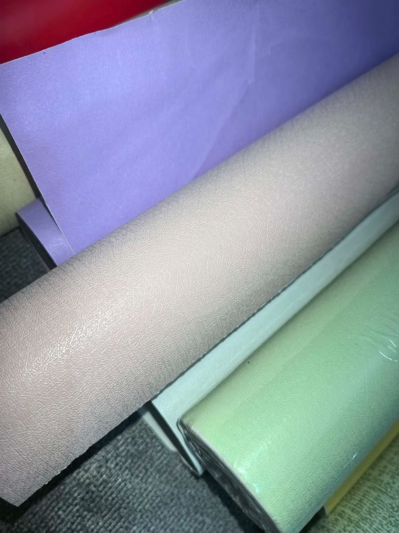 Assorted Wallpaper Rolls - Various Colors and Patterns (Category: Craft Supplies & Tools) located in Quezon City. Submitted by suzannegrace (Listing ID 1461768886, Image 3). Description: TAKE ALL - majority are not use, new new new - Assorted wallpaper rolls available - Colors: White, Red, Cream, Lavender, Pink, Light Green, Yellow, Green Patterned, Light Blue, Dark Blue - Some rolls feature a textured finish - Ideal for DIY projects and home red