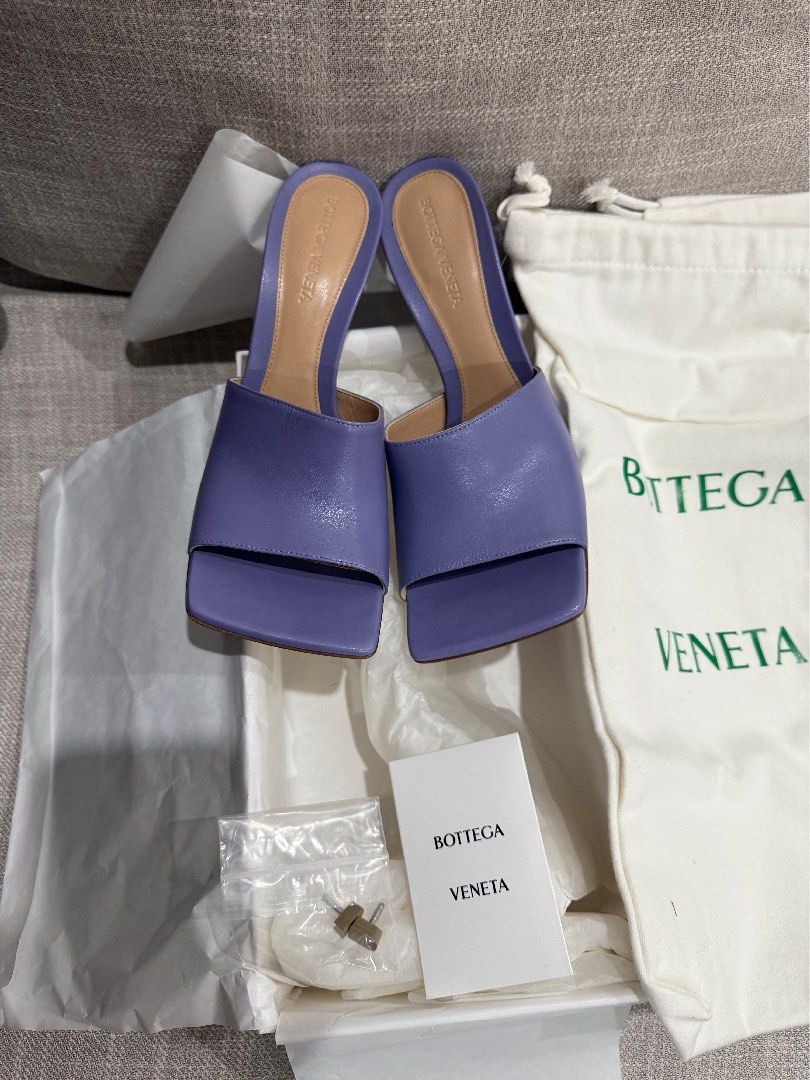 AUTHENTIC Bottega Veneta Stretch Sandal Lavender (Category: Sneakers & Footwear) located in Manila. Submitted by echipmunk (Listing ID 1461708957, Image 1). Description: 100% Authentic Bottega Veneta Stretch Sandal in Lavender Never used BNEW!! Bought 2 months ago and just stored (impulse buy kasi i really liked the color) Size 38.5 Comes with box, 2 dustbags, extra tips, card - COMPLETE!!! RFS: decluttering some of my high heels; realized I’m al