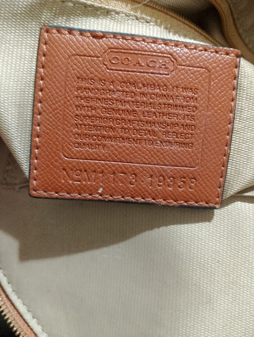 Authentic Coach Charley Backpack 35087H Signature Canvas - Preloved (Category: Luxury Bags & Wallets) located in Manila. Submitted by majimesan (Listing ID 1461712355, Image 3). Description: For sale: Authentic Coach Charley Backpack Details: - Style: 35087H - Material: Signature Coated Canvas + Crossgrain Leather - Color: Brown / Tan (Khaki Saddle) - Size: Medium (fits laptop 13", A4) - Hardware: Silver, with COACH engraved zippers Condition: Us