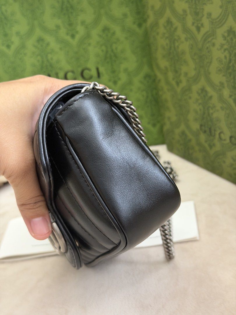 Authentic Gucci GG Marmont Super Mini (Category: Luxury Bags & Wallets) located in Manila. Submitted by maria_2326 (Listing ID 1461609456, Image 3). Description: Gucci GG Marmont Super Mini Guarantee Authentic | Fits pro max Inclusions: Paper bag Box Dust bag Chain sling Booklet No lowballing! Location: Manila/QC.