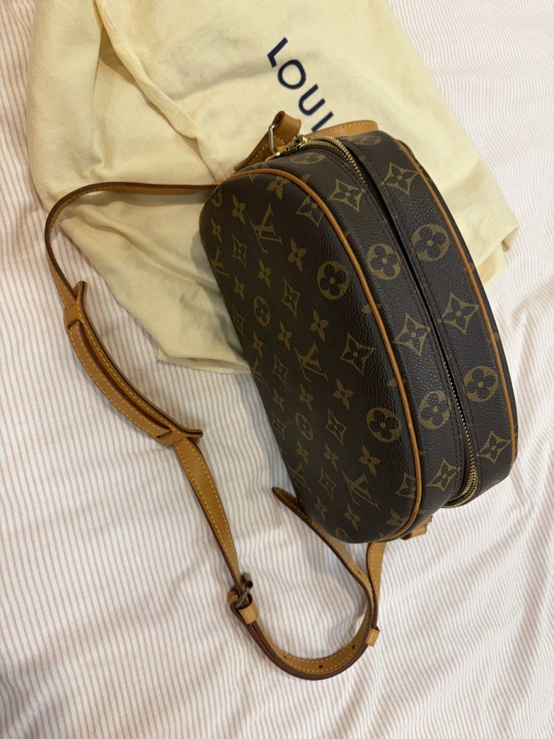 Authentic Louis Vuitton Monogram Canvas Crossbody Bag (Category: Luxury Bags & Wallets) located in Manila. Submitted by genyfurrose (Listing ID 1461655665, Image 2). Description: - Authentic Louis Vuitton crossbody bag - Classic monogram canvas - Gold hardware with LV logo zipper pull - Leather trim and strap - Zip closure for main compartment - Dust bag included - Ideal for everyday use.