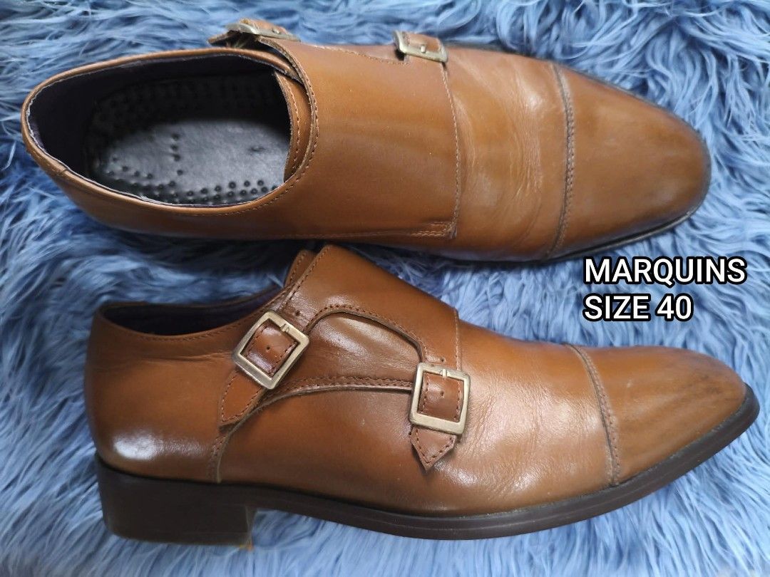 Authentic Marquins Monk Leather Shoes (USED) (Category: Dress Shoes) located in Angeles City. Submitted by donedealnaidol (Listing ID 1461748823, Image 1). Description: Authentic Used Marquins Monk Leather Shoes Size: US 7 Condition: 9/10 Issues: Minimal Crease.