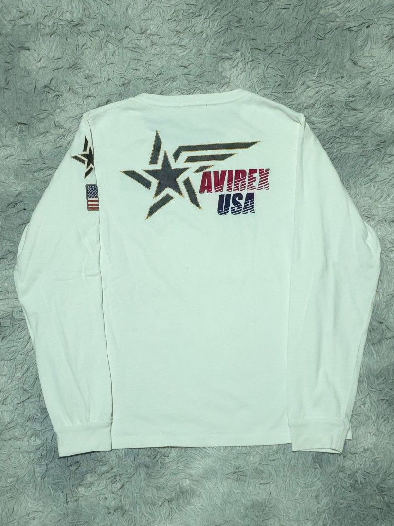Avirex USA (Category: Formal Shirts) located in Abulug. Submitted by humanwhosellthings (Listing ID 1461601861, Image 2). Description: AVIRÈX ✅️Size: Medium ✅️Dimes: 20W x 25L ✅Condition: Excellent ✅Issue: Minimal stain, maliit na scratch ✅Color Rate: 9.5/10.