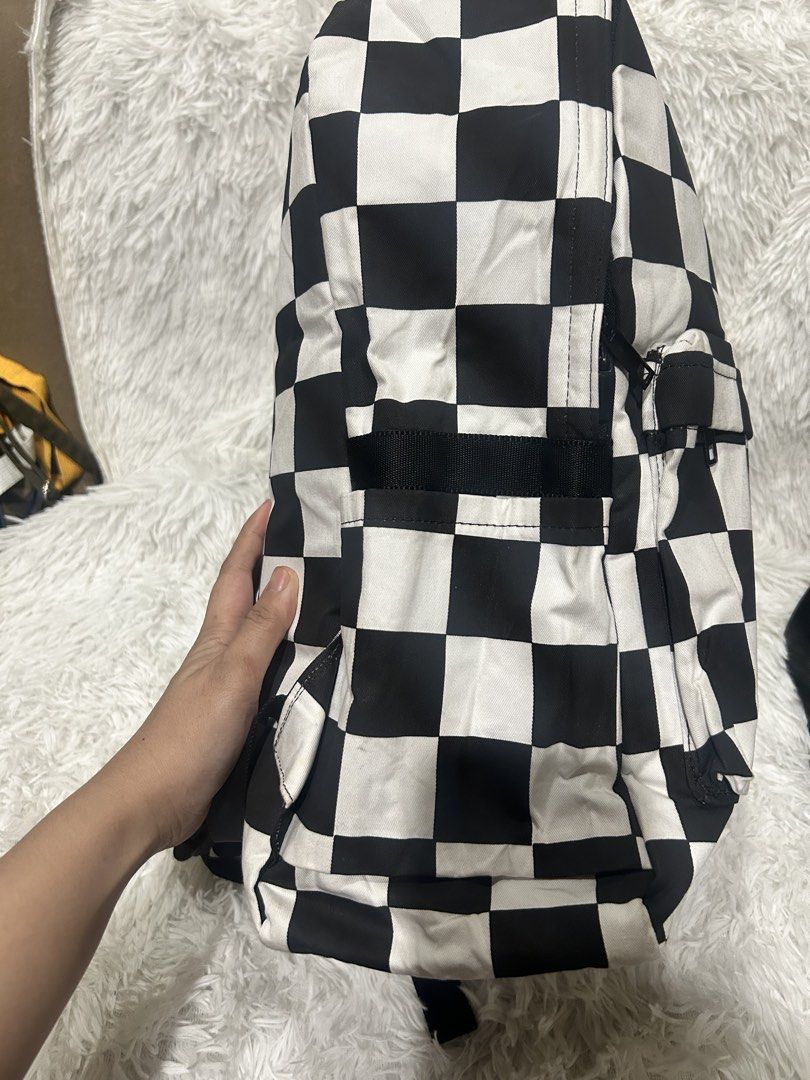 Backpacks for Mens (Category: Backpacks) located in Pasig City. Submitted by minminreyn (Listing ID 1461739852, Image 3). Description: Black and white Checkered Backpack Unbranded Maganda sa personal hindi nmn pang mukang murayta quality Kasya laptop books Cavite or Qc (Sunday,Monday).
