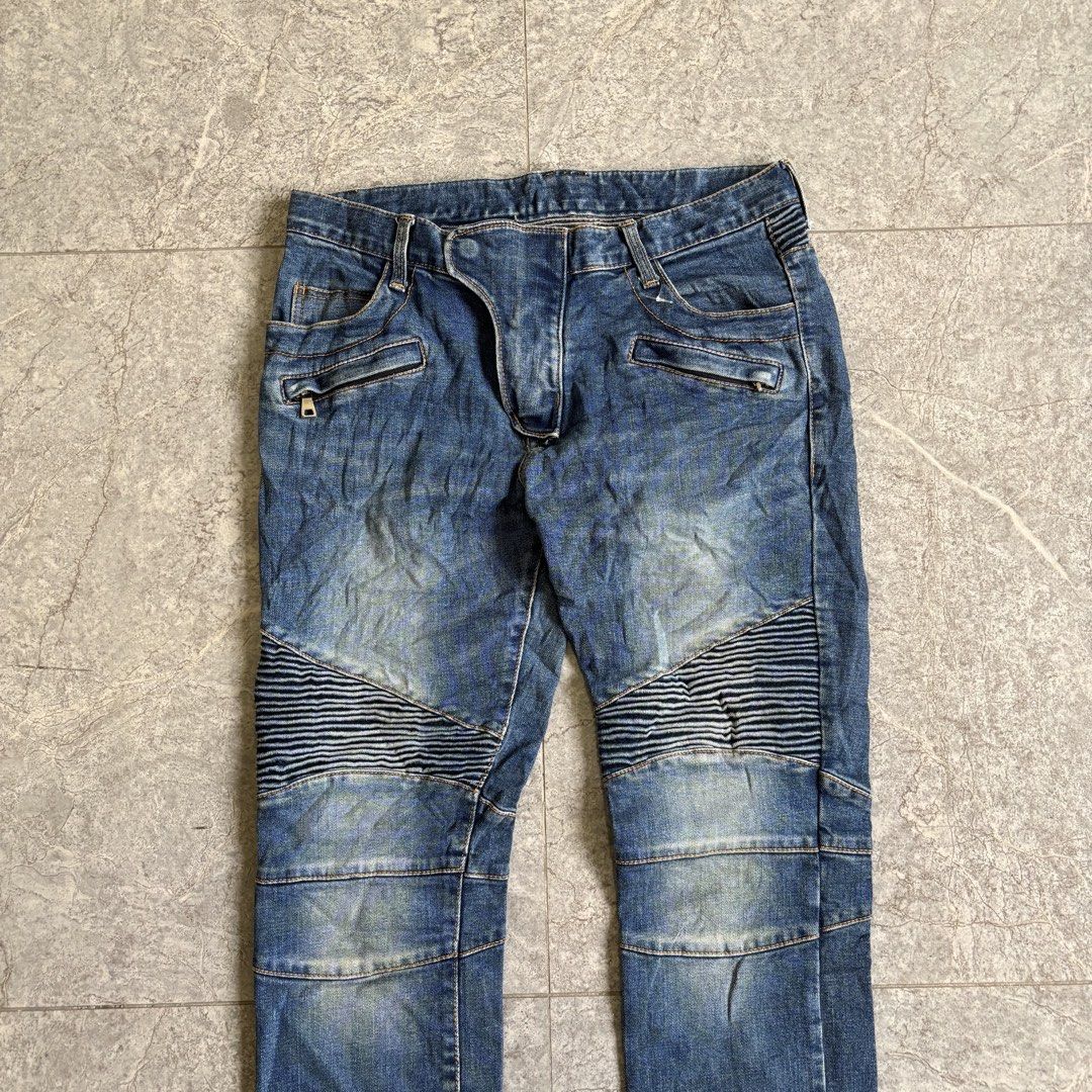 Balmain Biker Pants (Category: Luxury Apparel) located in Bacolod City. Submitted by Hanap_ukay (Listing ID 1461705673, Image 3). Description: Balmain Denim Biker Jeans Size: 34 Waist Length 40 Excellent 2,500 .