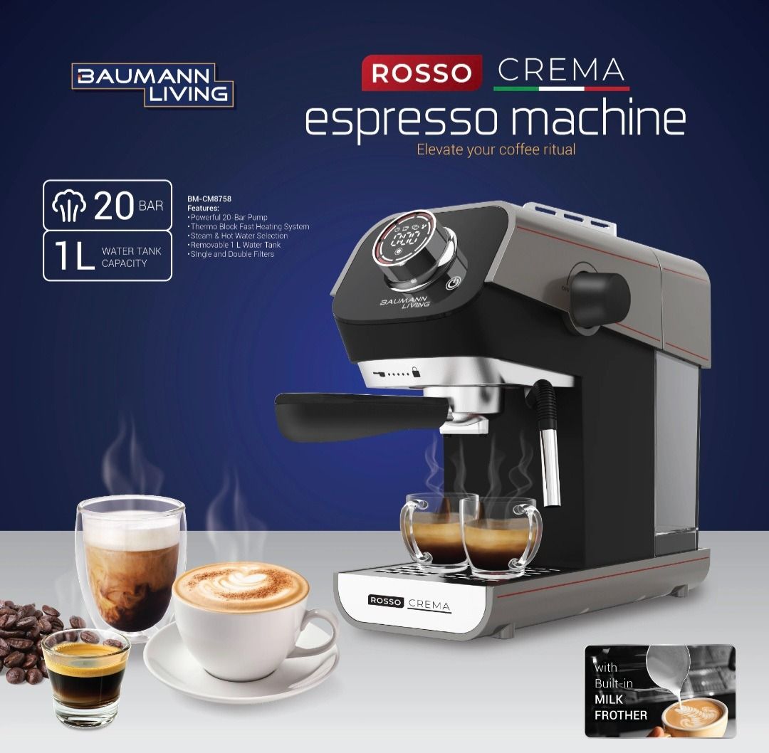 BALMANN LIVING Rosso Creama Espresso Machine (Category: Coffee Machines & Makers) located in Caloocan City. Submitted by gentletree_11a141 (Listing ID 1461631919, Image 1). Description: Brand new espresso machine still in negotiable price .