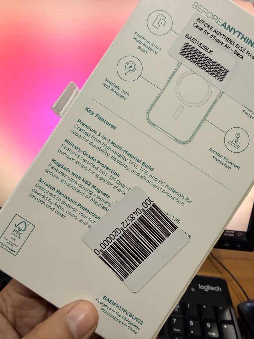 Before Anything Else Case for Iphone Air (Category: Cases & Sleeves) located in Bacolod City. Submitted by charmvault (Listing ID 1461580149, Image 3). Description: 📌Before Anything Else Case for Iphone Air •Bought from Powermac Ayala •Brandnew •Magsafe •Shockproof •Pass sa barat 🏷️₱1000 last price + SF.