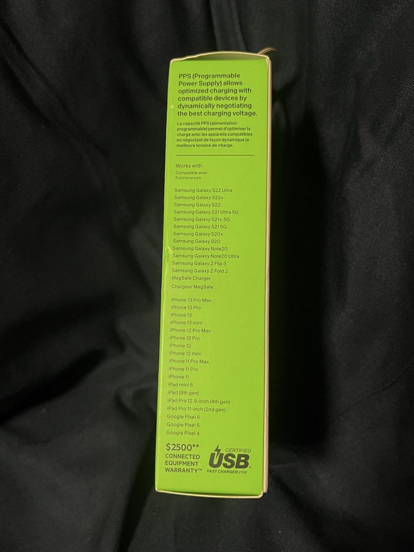 Belkin BoostCharge 25W USB-C Wall Charger with PPS (Category: Chargers) located in Manila. Submitted by _ljsells (Listing ID 1461747607, Image 3). Description: Brand: Belkin Model: BoostCharge 25W USB-C PD 3.0 PPS Wall Charger (WCA004) Color: White Condition: Brand New Sealed Key Features: USB-C Port, 25W PPS Fast Charging, USB-IF Certified, compact travel-friendly design..