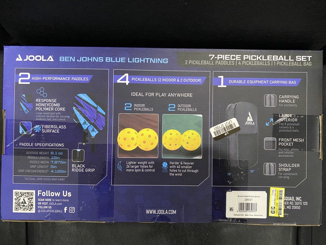 Ben Johns Blue Lightning 7 piece pickleball set (Category: Racket and Ball Sports) located in Quezon City. Submitted by thirdy_iii (Listing ID 1461613590, Image 2). Description: .