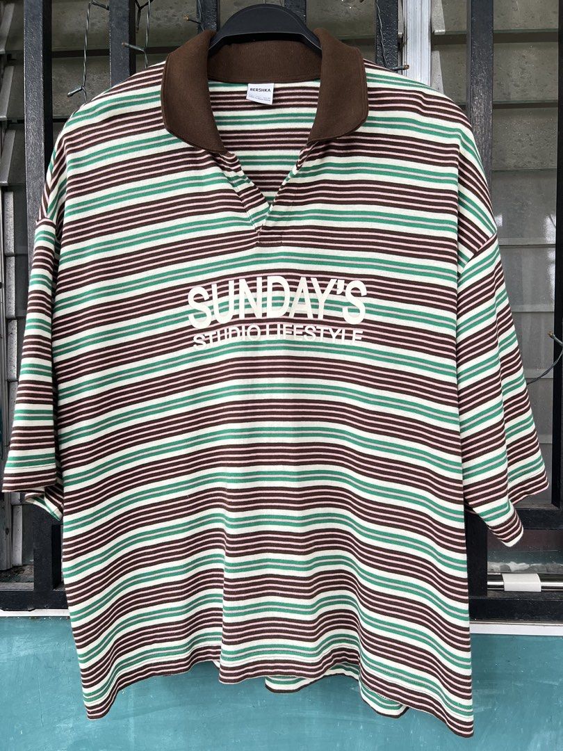 Bershka Striped Oversized Shirt (Category: Tshirts & Polo Shirts ) located in Cavite. Submitted by slumbermanila (Listing ID 1461568516, Image 1). Description: Bershka Striped Oversized Shirt like new in good condition .
