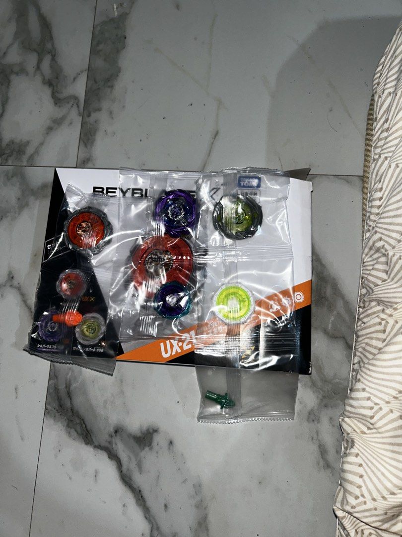 BEYBLADE X UX-21 Breakset (Category: Action & Battle Toys) located in Manila. Submitted by supergeekslime (Listing ID 1461757064, Image 1). Description: BEYBLADE X UX-21 Breakset All sealed/No Rush bit/Bankee HellsNether Z -₱650 A2/A4 SilverWolf 9-70 -₱600 HoverWyvern 8-80B -₱650 Bankee Box w/ code -₱100 🚚 J&T/Lalamove shipping 💰GCash/Maya Meetups near Pacita and Macaria only! .