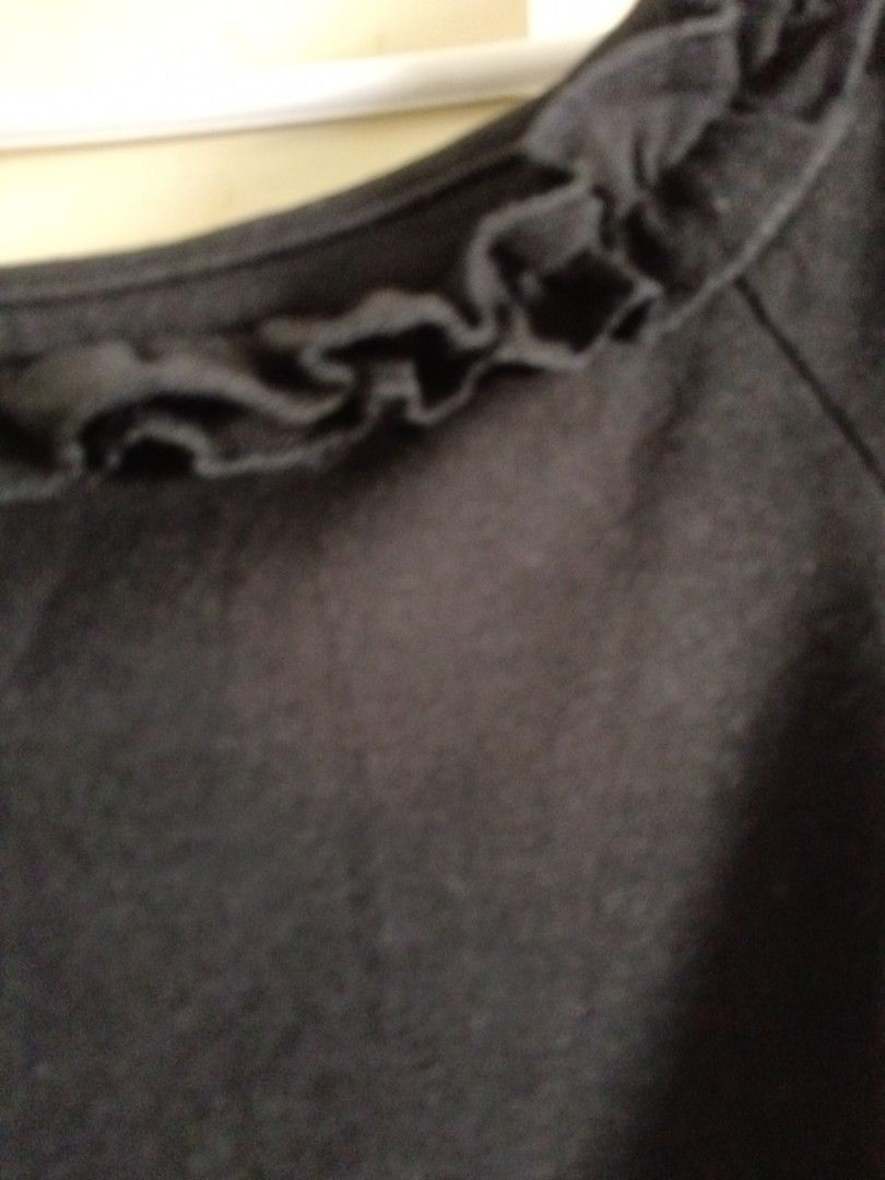 Black asymmetrical top (Category: Blouses) located in Las Pinas. Submitted by erikashoppe (Listing ID 1461589410, Image 2). Description: armpit to armpit 17-18in length 20in.