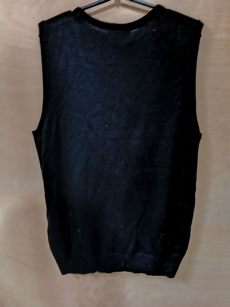 Black Knitted Vest (Category: Vests) located in Alegria. Submitted by kent_u (Listing ID 1431675558, Image 2). Description: 25L 18W - Jersey Knit - Ribbed texture - Perfect for layering.
