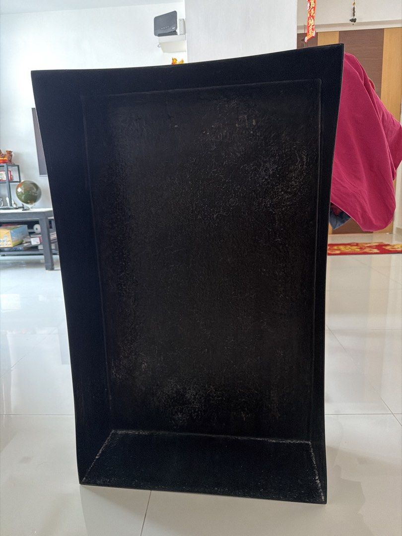 Black Rectangular Planter Pot (Category: Pots & Planters) located in Singapore. Submitted by violetbelle (Listing ID 1461648588, Image 1). Description: - Black rectangular planter - Textured interior - Ideal for small plants or herbs - Suitable for indoor and outdoor use - Minor scuffs on edges from storage - Ready for a new home - 81CM X 51CM X 19CM.