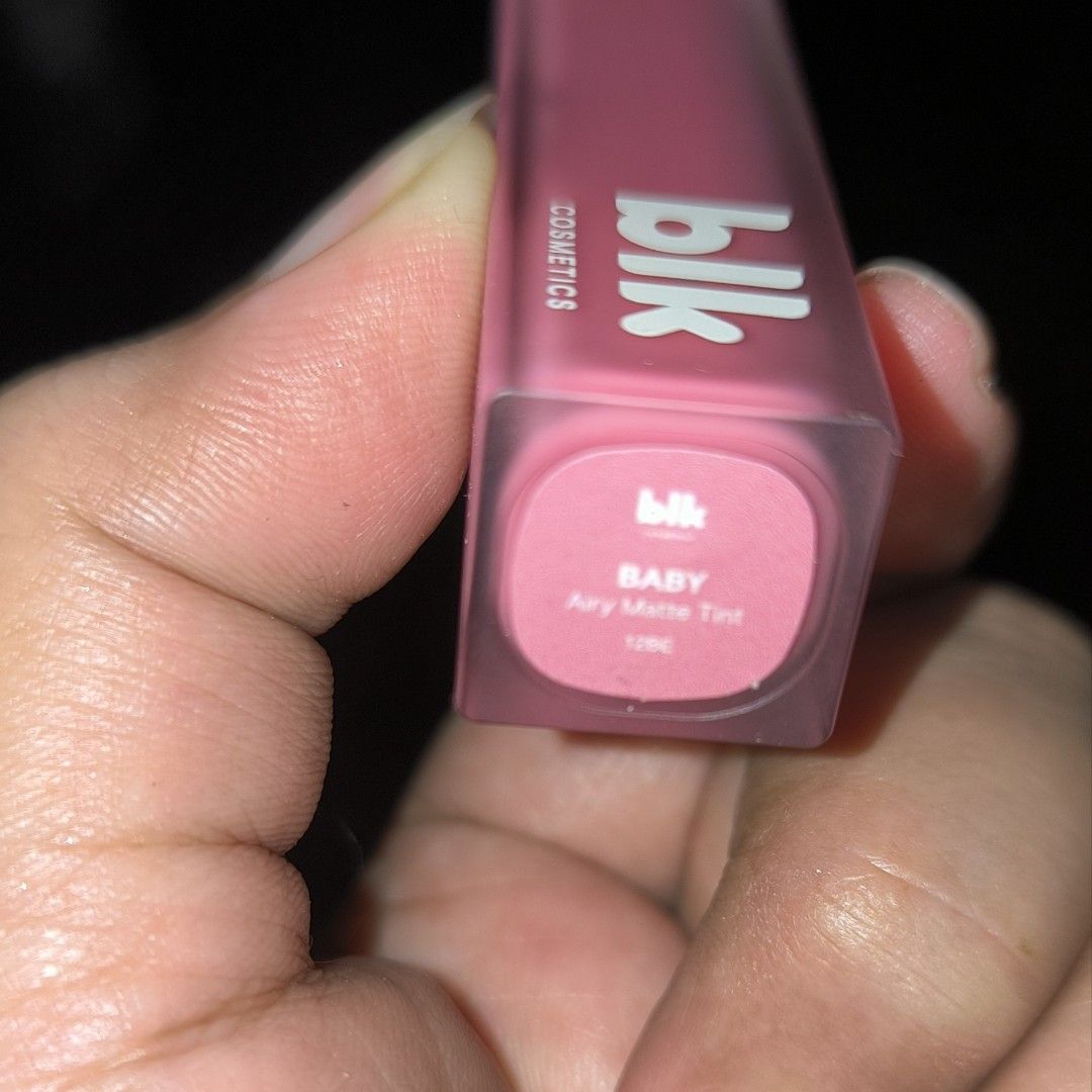 Blk Airy Matte Tint - BABY (Category: Makeup) located in Cainta. Submitted by cookietherapyph (Listing ID 1461717305, Image 2). Description: BLK Airy Matte Tint (Boxed) Used 3x Shade: Baby (See pics for swatch) RFS: Decluttering MOP: Gcash/Maribank SHIPPING: J&T Loc: Cainta, Rizal.