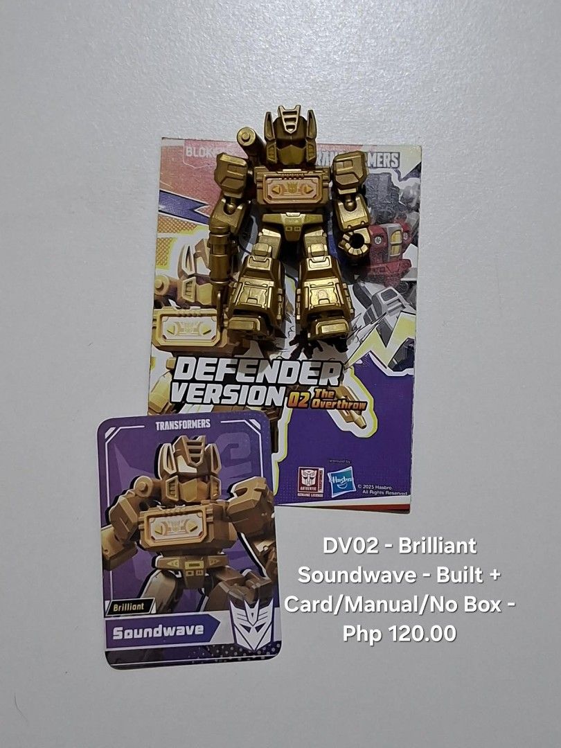 BLOKEES TRANSFORMERS (Category: Action & Battle Toys) located in Quezon City. Submitted by aisarang_u (Listing ID 1458867445, Image 1). Description: BLOKEES TRANSFORMERS -PLEASE SEE PIC FOR PRICES -slightly negotiable 📍Quezon City 📦 JNT, Lalamove, Grab Express, LBC (must be shouldered by the buyer) 💸Maribank, Gcash, Gotyme.